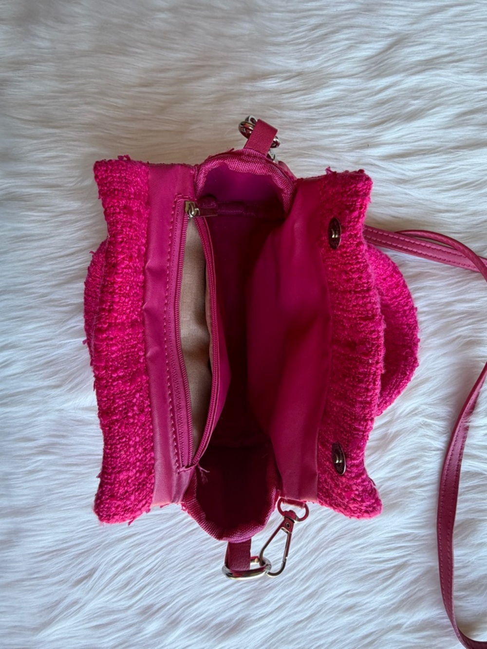 Barbie Hot Pink Bouclé Mini Bag - Picture 8 of 11